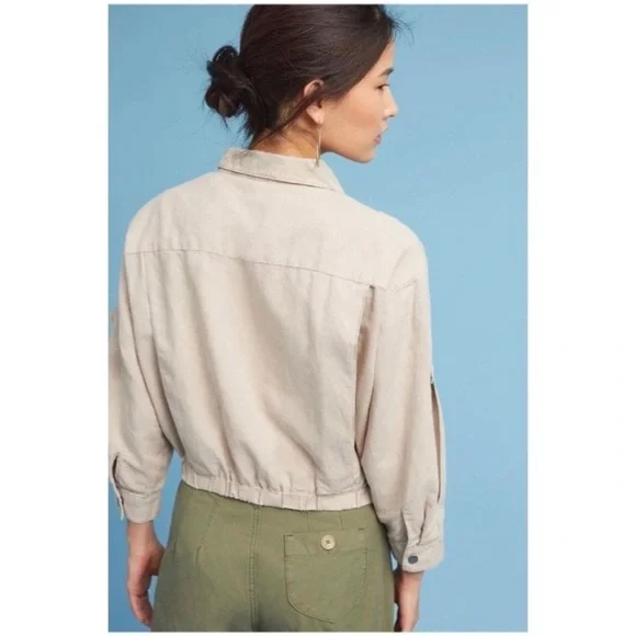 ANTHROPOLOGIE HEI HEI Roman Linen Blend Camo Jacket Size S - Picture 3 of 12
